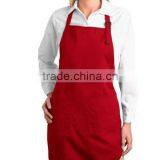 Red Full Length Bib Work Apron for Woman
