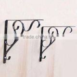 1Pair Black Chic Iron Scrolled Arm Wall Mount Shelf/Hanging Basket Brackets Hook thumbnail-1