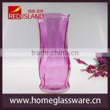 NEW Design Colored Ribbed Shaped Glass Vase thumbnail-2