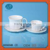 Coffee Set,Lace Hollow Relief Embossed Coffee Cup and Saucers With Gold Rim thumbnail-1