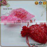 Wedding Favor Indian Red Wired Mesh Organza Bags thumbnail-3