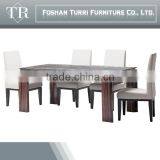 Hot Sale Modern High Back Wooden Dining Chair With Leather Design thumbnail-6
