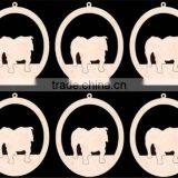 Hot Sell Dog Bulldog Ornament Natural Craft Wood Cutout Made in China thumbnail-1