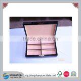 Luxury Engagement Wooden Leather Ring Box With Velvet Insides CN thumbnail-1