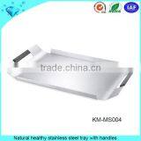 New Design Serving Trays Stainless Steel Trays With Belt 2 Handles thumbnail-5