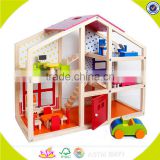 wholesale baby wooden doll house cheap kids wooden doll house top fashion children wooden doll house W06A098