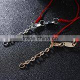 Tiny Clear Round Diamond Charm Luck Red String Bracelet Cubic Zirconia Gold Charm Luck Red Thread Bracelet thumbnail-4