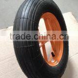 Solid Rubber Powder Wb6400 Model Wheel With Solid Axle Yellow Colour Good Quality Spoke Rim thumbnail-1