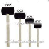 Blcak Rubber Hammer With Round Wood Handle thumbnail-1