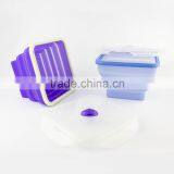 Food Grade Eco-friendly Reuseable Silicone Folding Bowl/Lunch Boxes thumbnail-1