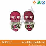 Love Skull Embroidered Iron on Applique Patch wholesale