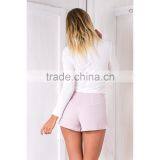 Ladies Summer Tops Choker Neck Crossover White Sexy Top thumbnail-2