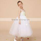 White Spaghetti Straps Princess Flower Girl Dress For Weddings Girls Party Pageant Dress thumbnail-1