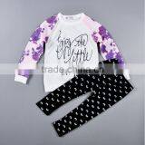 Wholesale Baby Girls Hoodies Set Long Sleeve o Neck Hoodie and Pants for 2-6 Years Baby thumbnail-2