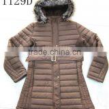 Women Winter Coat Slim Long Jacket With Belt thumbnail-3