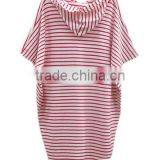 Oversize Hooded Striped T Shirt Wholesale Women OEM Service thumbnail-2