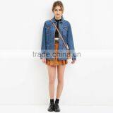 New Hot Sale Plus Size Women Plain Denim Jacket thumbnail-4