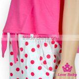 2017 Summer Boutique Outfits Sleeveless Hot Pink Flower Baby Girl Clothing Sets thumbnail-1