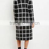 Women Open Front Sleeved Longline Cardigan Fashion Allover Grid Long Cardigan 2016 thumbnail-2