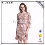 New Arrival for Woman Rose Gold Color Sexy Dress Sequin thumbnail-2