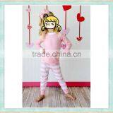 Valentine's Pink and White Kids Pajama Set Wholesale Children Clothing Usa Wholesale Baby Clothes thumbnail-1