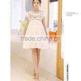 2015 Summer Maternity Dress, Pregnant Dress, Sleeveless EMB Dress, 100%cotton thumbnail-1