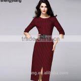 Wholesale Simple Striped Long Dress With Belt thumbnail-1