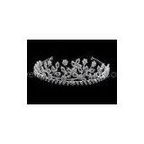 Brass material Crystal Handmade Bridal Tiaras And Crowns with Silver Plating CN0026