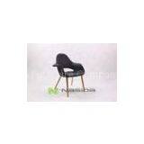 Black Solid Wood Modern Wood Dining Chairs , Saarinen / Eames Organic Chair Replica thumbnail-1