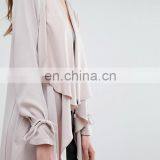 High Quality OEM Service Cheap Price Open Front 00% Polyester Women Dust Coat thumbnail-4