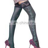 Nylon And Spandex See-through Lingerie Beautyslove Lace Top Black Hot Girl Underwear EROGENOUS PRINT THIGH-HIGH STOCKINGS thumbnail-1