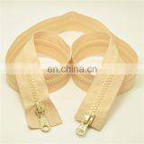 Color Blocking Golden Brass Two Sided Zipper thumbnail-5