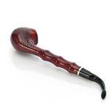 400mm Length Wooden Resin Long Tobacco Pipe With Small Red Head and Bamboo Joint Tube for Smoking thumbnail-3