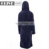 Factory Price Wholesale Super Soft Double Layer Sherpa 100% Polyester Bathrobe Men With Hood thumbnail-3