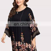Plus Size Clothes Women Bohemian Style Print Floral Clothing Beach Casual Dress thumbnail-5
