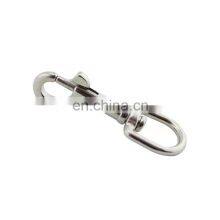 Wholesale 304 Stainless Steel 4# Silver Swivel-Eye Bolt Snap Hook Round Eye Swivel Keychain Strap Pet Leash Hook thumbnail-5