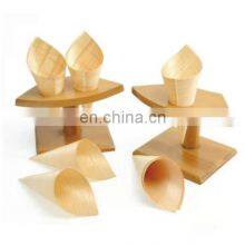 Hot selling high quality food fruit ice cream container sushi plate wooden boat/cup/cone