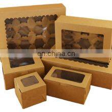 Оптовая производство индивидуального логотипа на заказ. Экологически чистая и перерабатываемая коричневая бумажная коробка для упаковки пирожных с луной, пиццы и других продуктов питания