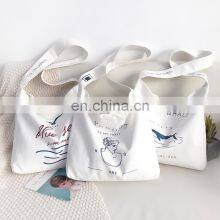 Wholesale Custom Art Canvas Bag Female Simple Print Female Shoulder Bag Large Capacity Student Canvas Cross-body Bag thumbnail-5