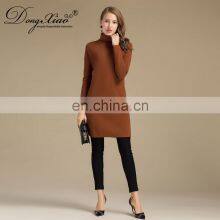 Inner Mongolia Ordos Women's 100% Pure Cashmere High Neck Sweater Dress thumbnail-5