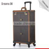 China Factory Supplier OEM Trolley Makeup Beauty Artist Case With Mirror and Wheels thumbnail-3