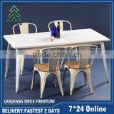 Solid Wood Top Industrial Style Metal Dining Tables for Sale thumbnail-3