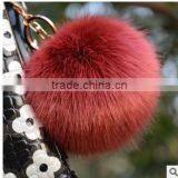 100% Cute Genuine Fox Fur Ball for Keychain Bag Car Accessories thumbnail-2