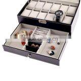 Custom PU Leather Wooden Men Wrist Watch Storage Box Wholesale. thumbnail-5