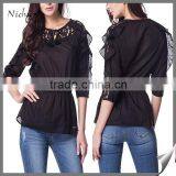 Made in China Black Casual Wholesale Woman Blouse