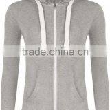 65%Cotton 35%Polyester Casual Women Plain Dyed Long Sleeve Zip Custom Different Kinds of Hoodies thumbnail-2