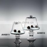 Elegant Cake Plate with Clear Glass Dome