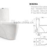 Factory S/P Trap Ceramic Washdown One Pcs Toilet Commode B0828A thumbnail-2