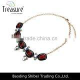 European and American Fashion High-grade Resin Diamond Gemstone Necklace Retro Enamel Trade Clavicle Chain Necklace Gold Chain thumbnail-5