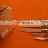 Stainless Steel Knife Set -6Pcs With Wooden Block thumbnail-1